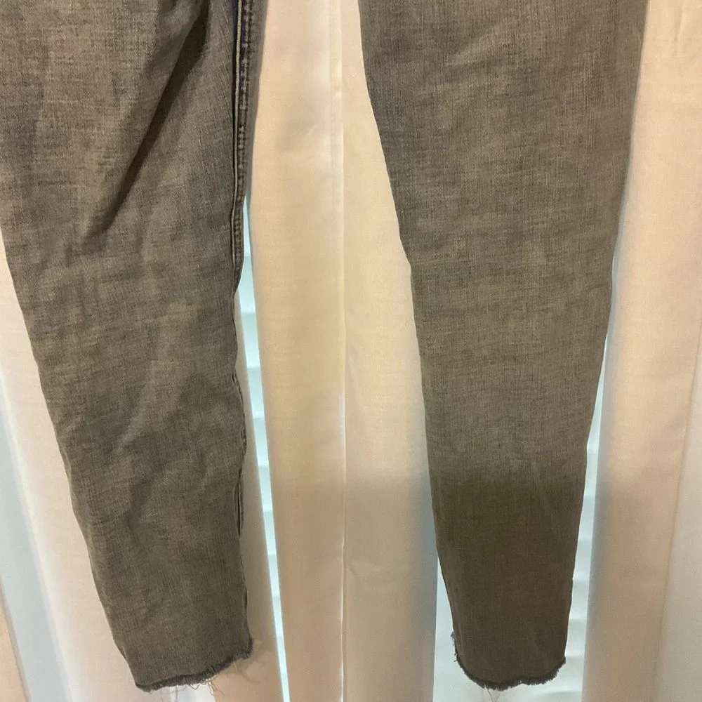 Pistola Jeans 26 Light Blue Wash Skinny Slim Leg Raw Hem Cropped